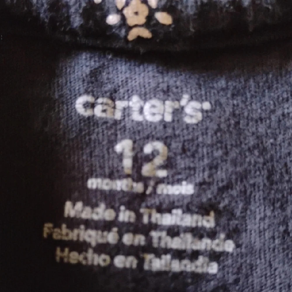 🍼 CARTER'S Black Diaper Cover with White Floral Design 🍼